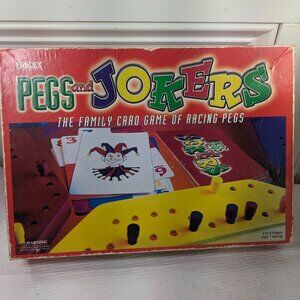 Vintage Pegs & Jokers Fundex The Family Card game of‎ Racing pegs Board Game